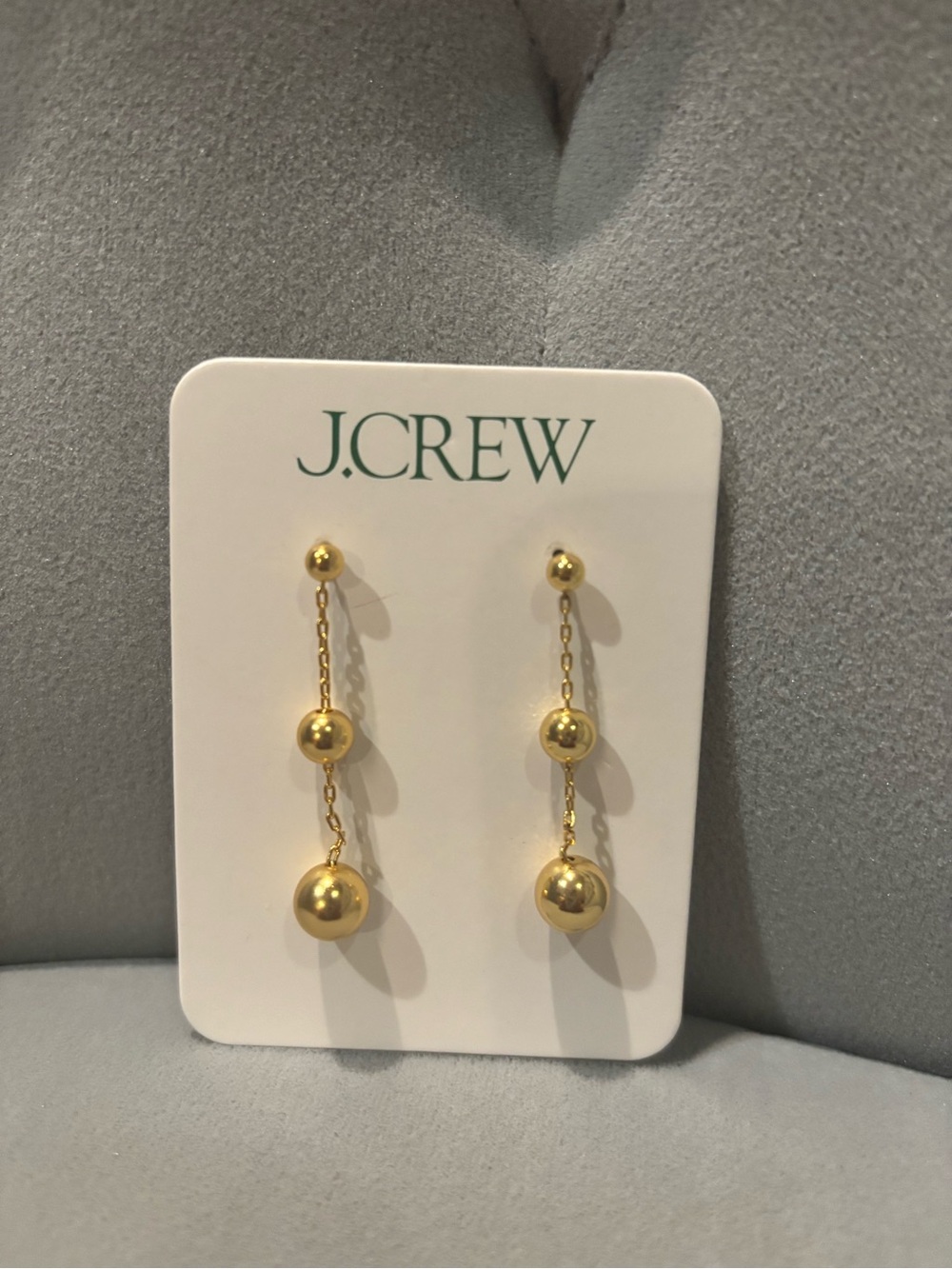 J. Crew Shiny Gold Graduated Ball Drop Earrings(2set)
